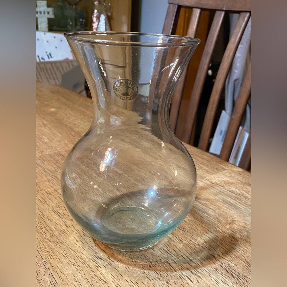 Hand Blown Glass Vase Made In Mexico